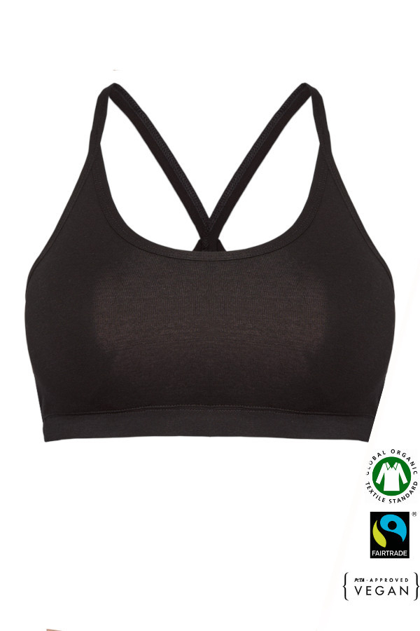 Eko Bombažni JogaTop Nedrček, brez žičke ČRN Eko Bombažni JogaTop Nedrček, brez žičke ČRN