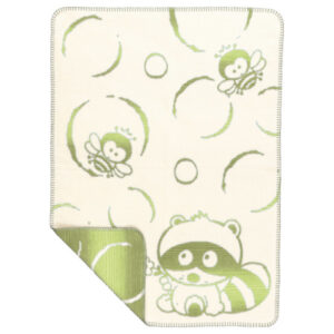 Odeja otroška eko bombaž Č ZELENA 75x100