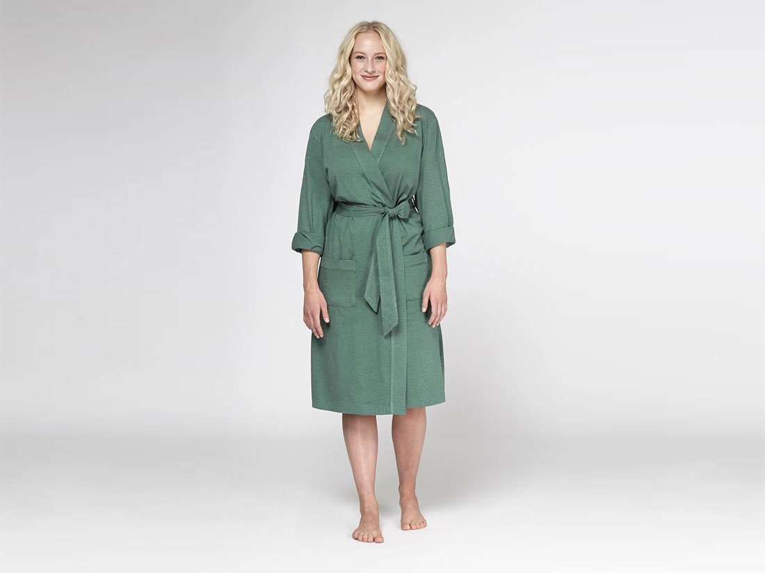 Kopalni plašč iz 100% eko bombaža zelen Kopalni plašč iz 100% eko bombaža zelen