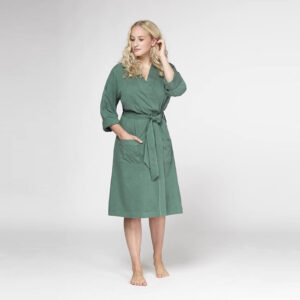 Kopalni plašč iz 100% eko bombaža zelen Kopalni plašč iz 100% eko bombaža zelen