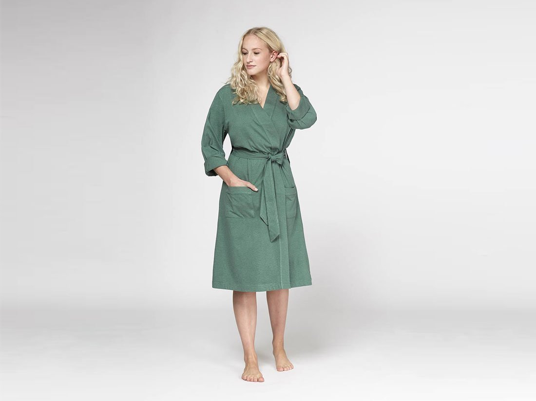 Kopalni plašč iz 100% eko bombaža zelen Kopalni plašč iz 100% eko bombaža zelen