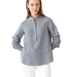 Srajca 100% lan Fabio S navy white