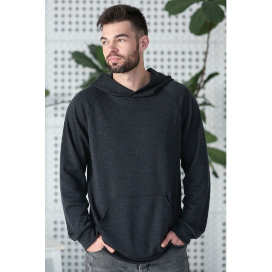 Moški pulover s kapuco iz 100% merino volne, siv Moški pulover s kapuco iz 100% merino volne, siv