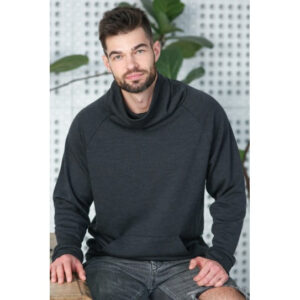 Moški pulover iz 100% merino volne, t.siv 
