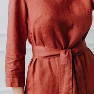 Srajčna obleka 1284, vezenje 100% lan 