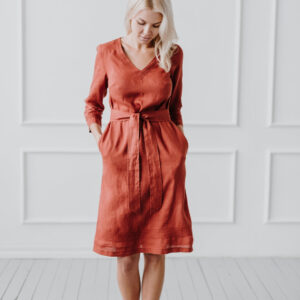 Srajčna obleka 1284, vezenje 100% lan Srajčna obleka 1284, vezenje 100% lan