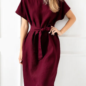 Obleka ženska 1271 100% lan, več barv in velikosti