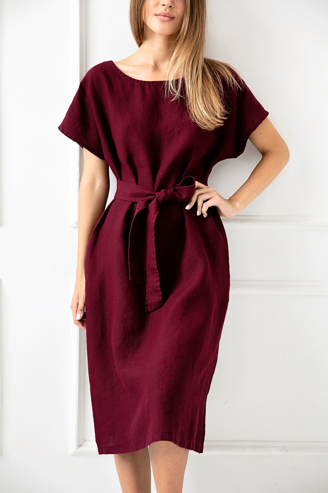 Obleka ženska 1271 100% lan, več barv in velikosti Obleka ženska 1271 100% lan, več barv in velikosti