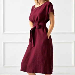 Obleka ženska 1271 100% lan, več barv in velikosti Obleka ženska 1271 100% lan, več barv in velikosti