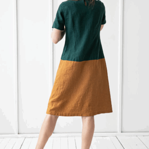 Obleka 1235 100% lan, GREEN/HONEY M Obleka 1235 100% lan, GREEN/HONEY M