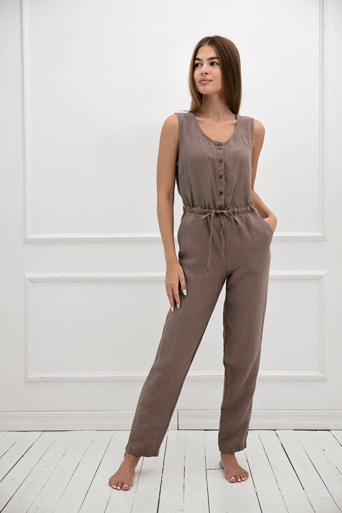 Jumpsuit 1220 100% lan, CAPPUCINO S Jumpsuit 1220 100% lan, CAPPUCINO S