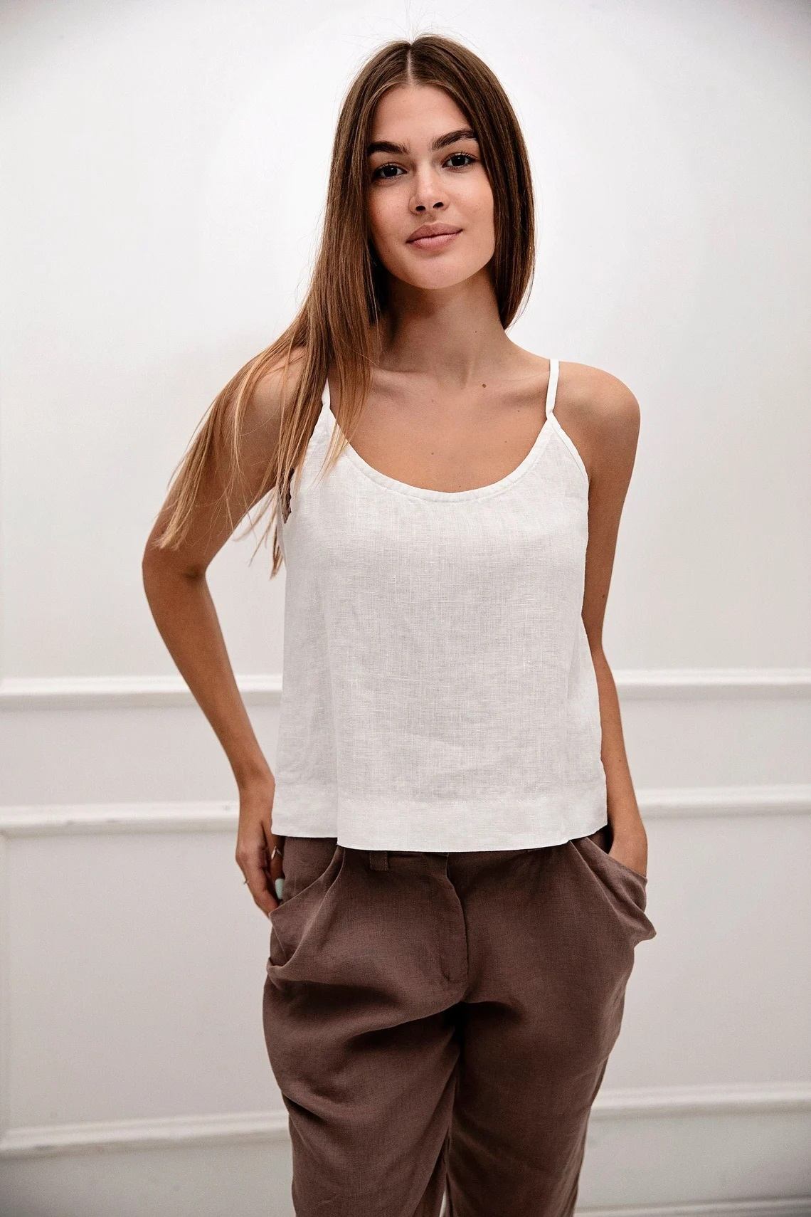 Top ženski 1507 100% lan, več barv in velikosti