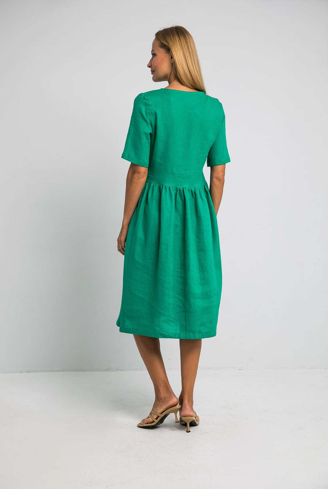 Obleka ženska 1228 100% lan, več barv in velikosti Obleka ženska 1228 100% lan, več barv in velikosti