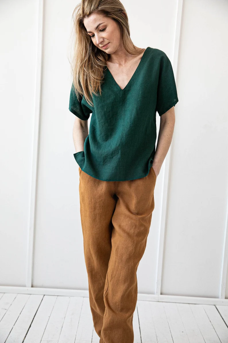 Tunika ženska 1505 100% lan, več barv in velikosti