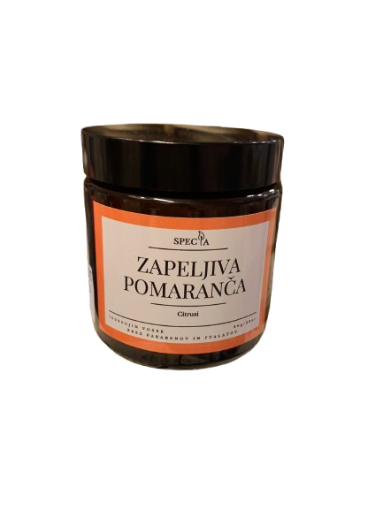 Dišeča sveča "Zapeljiva pomaranča" 120 ml. Dišeča sveča "Zapeljiva pomaranča" 120 ml.