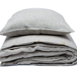 NA ZALOGI Lanena posteljnina predprana SIVA melange 200x200,2x50x70