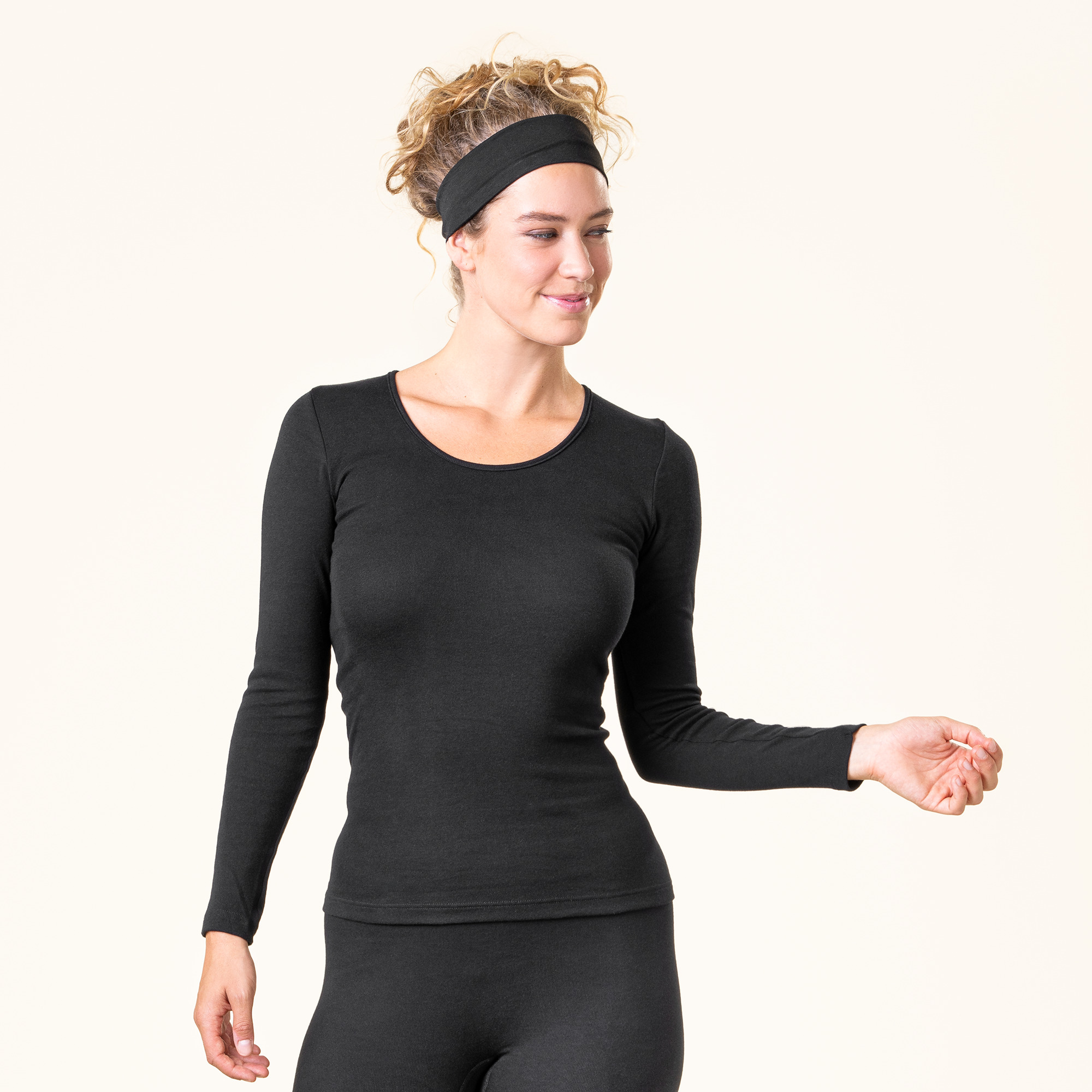 EKO Bombažna Ženska Majica ČRNA