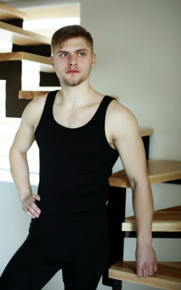 Moška majica brez rokavov iz 100% volne ČRNA XS do XXXL Moška majica brez rokavov iz 100% volne ČRNA XS do XXXL