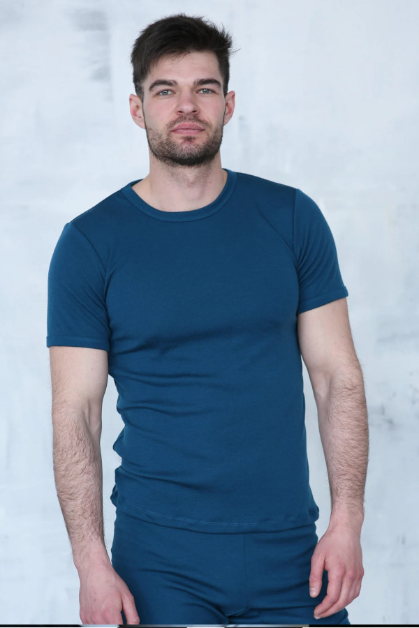 Moška majica KR iz 100% volne PETROL XS do XXXL