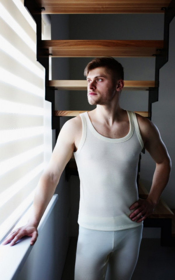 Moška majica brez rokavov iz 100% volne NATUR XS do XXXL Moška majica brez rokavov iz 100% volne NATUR XS do XXXL