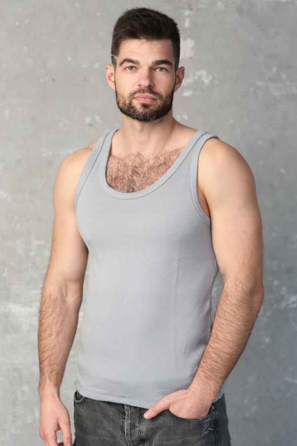 Moška majica brez rokavov iz 100% volne SIVA XS do XXXL Moška majica brez rokavov iz 100% volne SIVA XS do XXXL