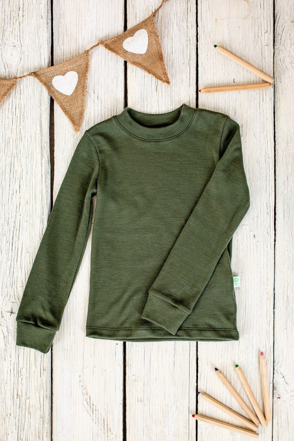 EKO Merino otroška majica DR ZELENA od 62-116 EKO Merino otroška majica DR ZELENA od 62-116