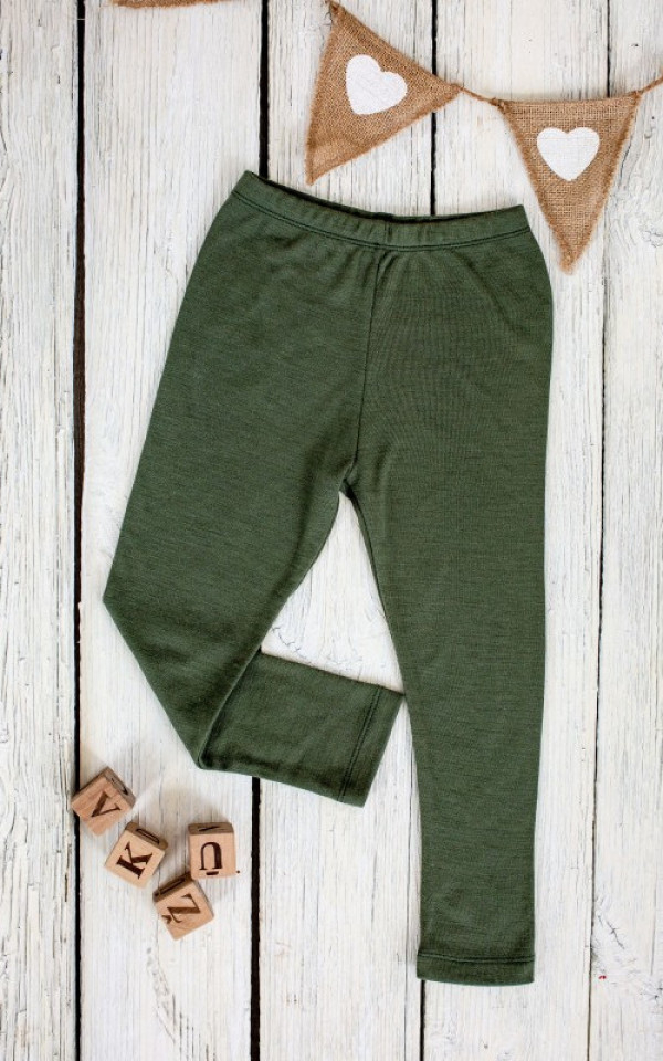 EKO Merino otroške legice ZELENE od 86-116 EKO Merino otroške legice ZELENE od 86-116