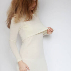 Ženska spalna srajca za dojenje iz 100% volne NATUR od S do XXL Ženska spalna srajca za dojenje iz 100% volne NATUR od S do XXL