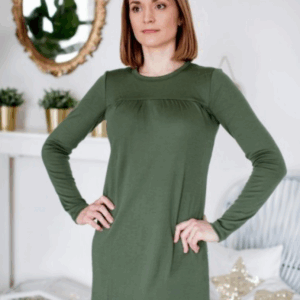 Ženska spalna srajca iz 100% volne KHAKI ZELENA od S do XXL Ženska spalna srajca iz 100% volne KHAKI ZELENA od S do XXL