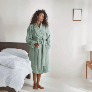 Kopalni plašč ekološki bombaž dots SEA GREEN Kopalni plašč ekološki bombaž dots SEA GREEN