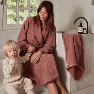 Kopalni plašč ekološki bombaž dots BLUSH ROSE Kopalni plašč ekološki bombaž dots BLUSH ROSE