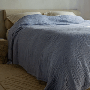 Deka iz 100% eko bombaža, 200x230,260x240, SIVKA MODRA