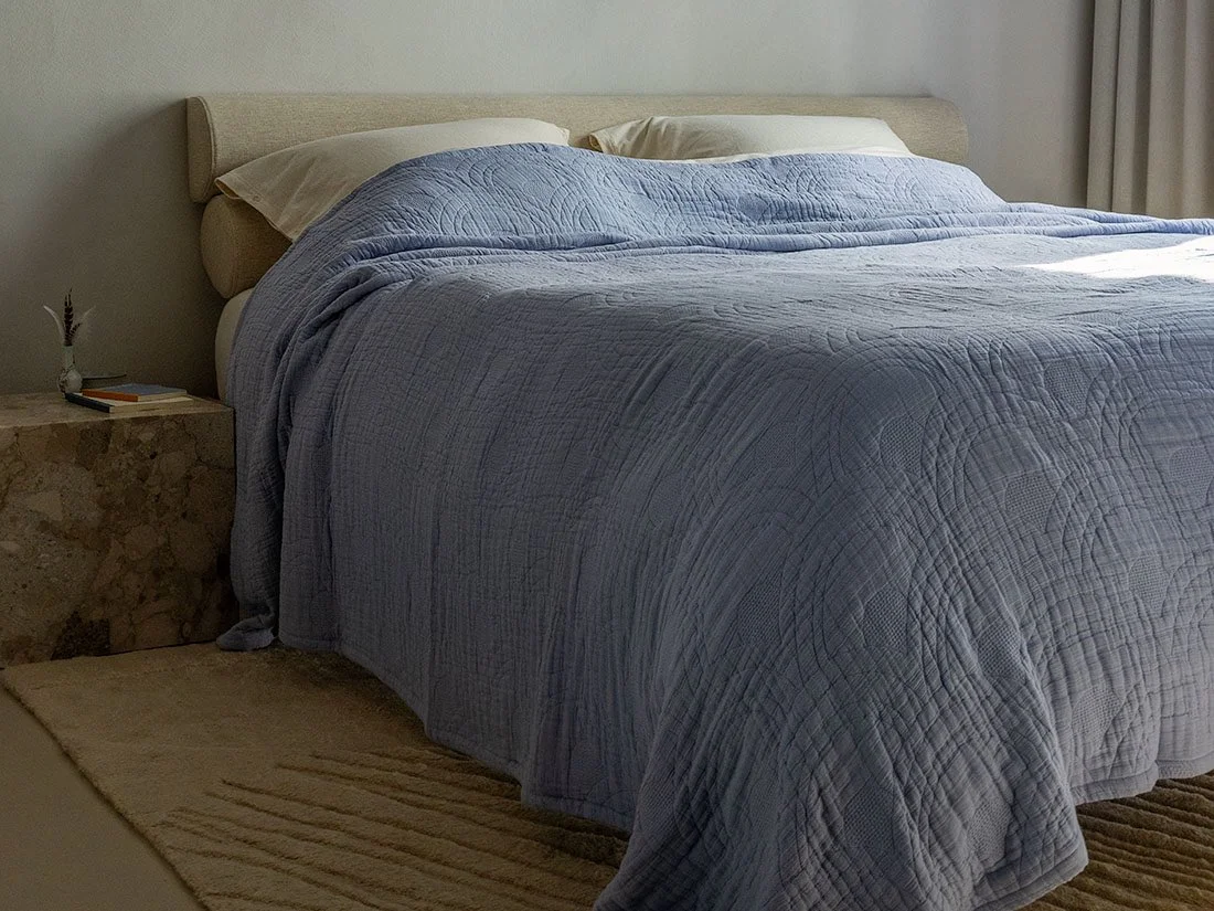 Deka iz 100% eko bombaža, 200x230,260x240, SIVKA MODRA Deka iz 100% eko bombaža, 200x230,260x240, SIVKA MODRA