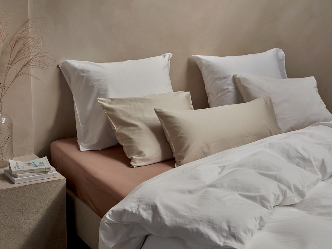 Posteljnina ekološki bombaž saten SNEŽNO BELA več dimenzij Posteljnina ekološki bombaž saten SNEŽNO BELA več dimenzij