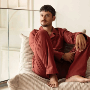 Spodnji del moške pižame iz eko flanele, rdeča Spodnji del moške pižame iz eko flanele, rdeča