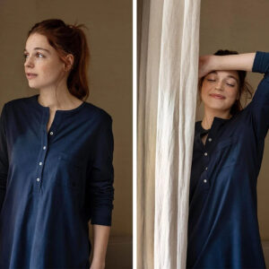 Zgornji del pižame iz eko bombaža, moder Zgornji del pižame iz eko bombaža, moder