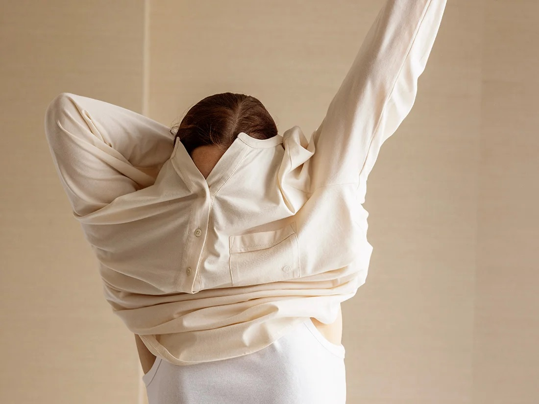 Zgornji del pižame iz eko bombaža, crem Zgornji del pižame iz eko bombaža, crem