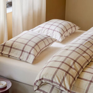 Posteljnina flanela mauve karo, razl.dim.