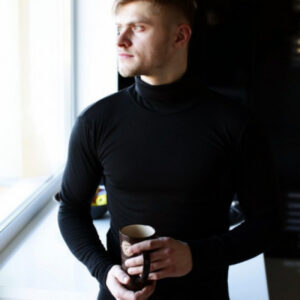 Moški puli iz 100% volne ČRN XS do XXXL