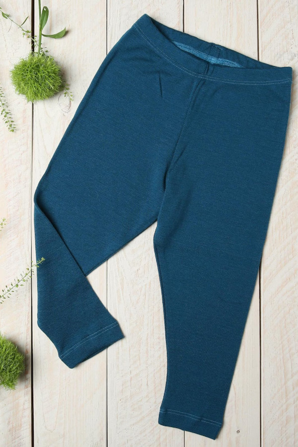 EKO Merino otroške legice PETROL MODRE od 122-152