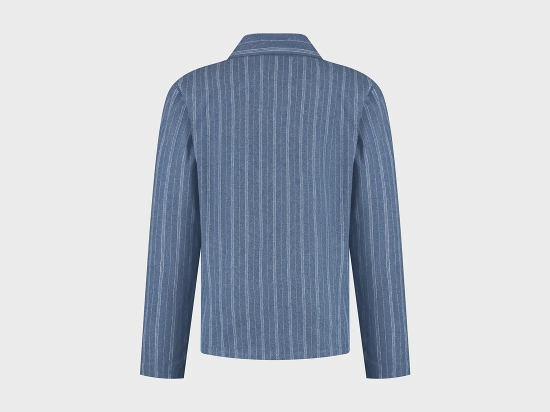 Zgornji del moške pižame iz eko flanele, denim črtasta Zgornji del moške pižame iz eko flanele, denim črtasta