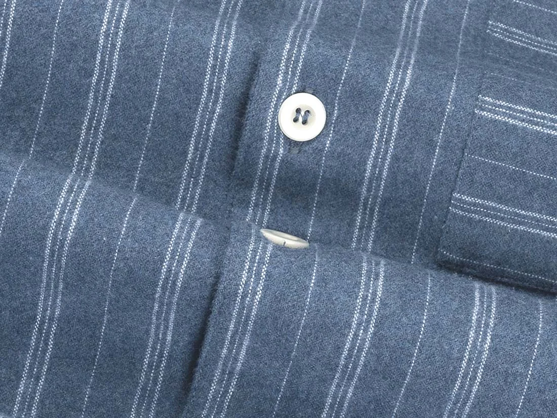 Zgornji del moške pižame iz eko flanele, denim črtasta Zgornji del moške pižame iz eko flanele, denim črtasta