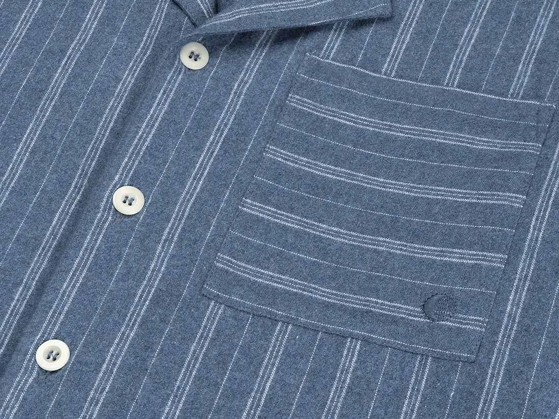 Zgornji del moške pižame iz eko flanele, denim črtasta Zgornji del moške pižame iz eko flanele, denim črtasta