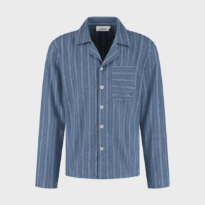 Zgornji del moške pižame iz eko flanele, denim črtasta Zgornji del moške pižame iz eko flanele, denim črtasta