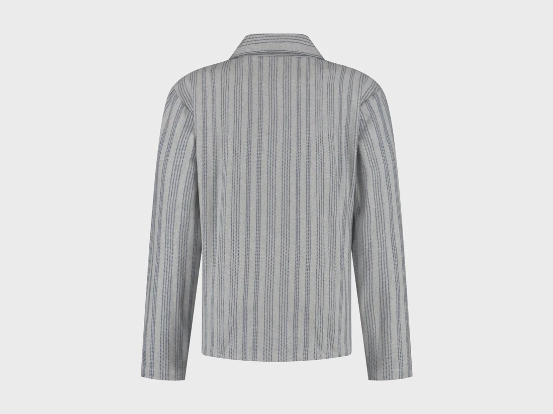 Zgornji del moške pižame iz eko flanele, siva črtasta Zgornji del moške pižame iz eko flanele, siva črtasta