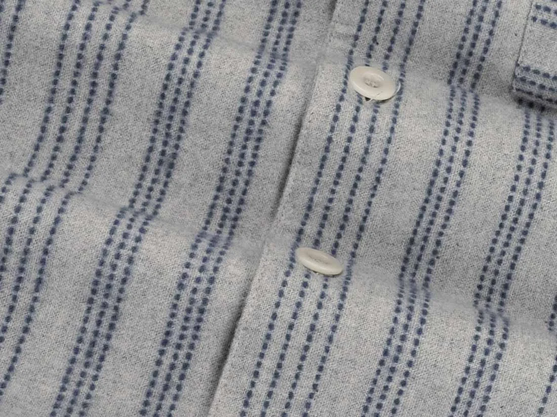 Zgornji del moške pižame iz eko flanele, siva črtasta Zgornji del moške pižame iz eko flanele, siva črtasta