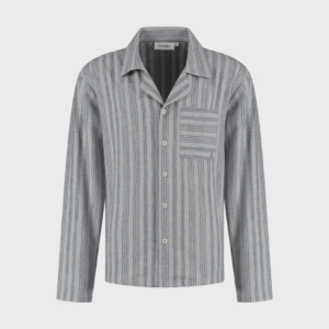 Zgornji del moške pižame iz eko flanele, siva črtasta Zgornji del moške pižame iz eko flanele, siva črtasta