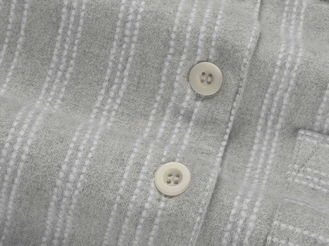 Zgornji del ženske pižame iz eko flanele, siva črtasta Zgornji del ženske pižame iz eko flanele, siva črtasta