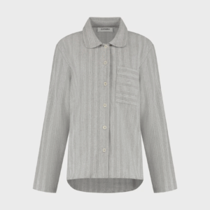 Zgornji del ženske pižame iz eko flanele, siva črtasta Zgornji del ženske pižame iz eko flanele, siva črtasta