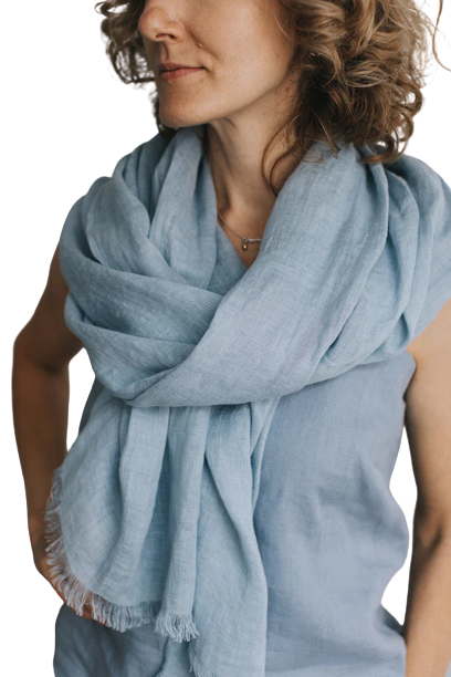 Šal iz 100% lana svetlo modra Šal iz 100% lana svetlo modra